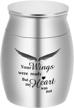 stainless steel memorial ashes holder - dletay small keepsake urns for human ashes 1.57 inch mini cremation urns: 'your wings were ready, but my heart was not' logo