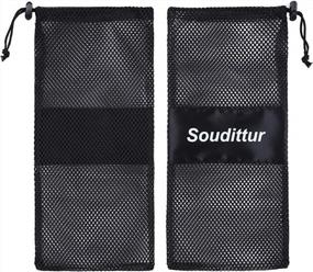 img 3 attached to Ballet Pointe Shoes Women'S Mesh Shoe Bag For Dance Storage - Soudittur Black