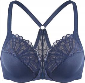 img 4 attached to MELENECA Women'S Racerback Front Closure Full Coverage Unlined Plus Size Underwire Bra