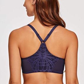 img 3 attached to MELENECA Women'S Racerback Front Closure Full Coverage Unlined Plus Size Underwire Bra