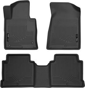 img 4 attached to 🚗 Husky Liners Weatherbeater Series: Black Front & 2nd Seat Floor Liners (99631) for Hyundai Sonata 2015-2019 & Kia Optima 2016-2019 - 3 Pcs