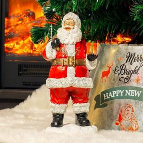 img 3 attached to Add Some Festive Cheer To Your Home With FUNPENY'S 12" Christmas Santa Claus Figurine With Solar Lights!