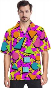 img 3 attached to Рубашки 80-х годов для мужчин 90-х годов Рубашка 80-х и 90-х годов Гавайская рубашка с юмором для лета Ретро рубашка на пуговицах для вечеринки в стиле 90-х одежда для мужчин 80-х годов.