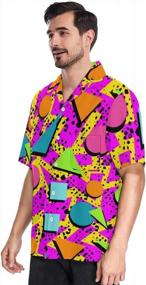 img 2 attached to Рубашки 80-х годов для мужчин 90-х годов Рубашка 80-х и 90-х годов Гавайская рубашка с юмором для лета Ретро рубашка на пуговицах для вечеринки в стиле 90-х одежда для мужчин 80-х годов.