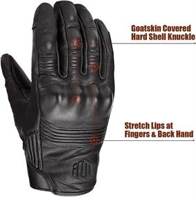 img 2 attached to 🧤 ILM Goatskin Leather Motorcycle Racing Gloves Touchscreen - Unisex Powersports Motorbike Black (S, Black Unperforated)