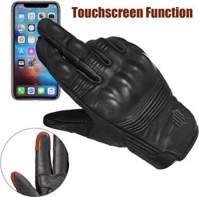 img 3 attached to 🧤 ILM Goatskin Leather Motorcycle Racing Gloves Touchscreen - Unisex Powersports Motorbike Black (S, Black Unperforated)