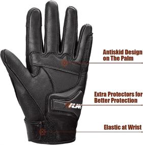 img 1 attached to 🧤 ILM Goatskin Leather Motorcycle Racing Gloves Touchscreen - Unisex Powersports Motorbike Black (S, Black Unperforated)