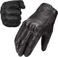 🧤 ilm goatskin leather motorcycle racing gloves touchscreen - unisex powersports motorbike black (s, black unperforated) logo