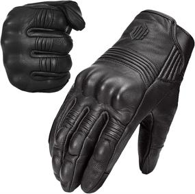 img 4 attached to 🧤 ILM Goatskin Leather Motorcycle Racing Gloves Touchscreen - Unisex Powersports Motorbike Black (S, Black Unperforated)