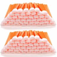 large foam swab sticks with rectangular tips, 100pcs, 5.25 inches, orange - ideal for inkjet printers, optical instruments, car detailing, and cleaning in cleanrooms логотип