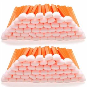 img 4 attached to Large Foam Swab Sticks With Rectangular Tips, 100Pcs, 5.25 Inches, Orange - Ideal For Inkjet Printers, Optical Instruments, Car Detailing, And Cleaning In Cleanrooms