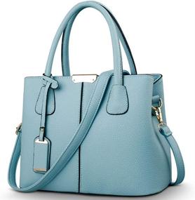 img 4 attached to Covelin Top Handle Handbag Durable Leather Women's Handbags & Wallets ~ Totes