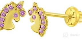 img 5 attached to 🦄 Enchanting Zirconia Unicorn Earrings: Adorable Jewelry for Infants and Toddler Girls