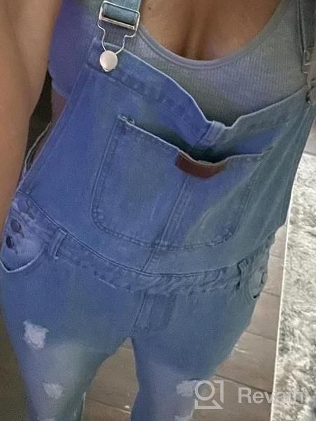 img 1 attached to Stylishly Ripped: Women'S Adjustable Strap Denim Overalls By AvaCostume review by Jessie Wright