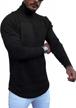 stay stylish and warm: gafeng men's slim fit turtleneck check houndstooth t-shirt for winter logo
