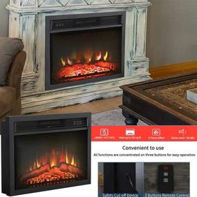img 2 attached to 24" CSA Certified Electric Fireplace Insert W/ Remote, 1400W - 3 LED Flame Logs & Adjustable Heat