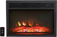 24" csa certified electric fireplace insert w/ remote, 1400w - 3 led flame logs & adjustable heat logo