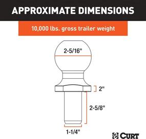 img 3 attached to 🔩 CURT 40036 Chrome Trailer Hitch Ball: 10,000 lbs, 2-Inch Rise, 2-5/16-Inch Diameter - Best Quality and Durable