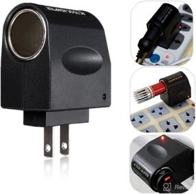 img 1 attached to 🔌 Universal AC to DC Car and Household Cigarette Lighter Socket Adapter - Qi Mei 2 Pack, 90~240V Mains to 12V (Black)