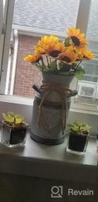 img 8 attached to Misty Grey Rustic Metal Farm House Pitcher Vase - примитивная молочная ваза для цветов в стиле шебби-шик для домашнего декора, 10,6 дюймов