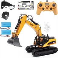 tongli huina 1580 full metal rc engineering vehicle for adults - v4 excavator with 2 batteries, decals & ball catcher! logo
