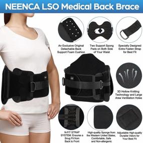 img 3 attached to NEENCA Medical LSO Back Brace With Removable Lumbar Pad - Lumbar Support For Pain Relief, Elders, Injuries, Herniated Discs, Sciatica, Scoliosis, Post Surgery & Fractures And More