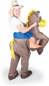 img 2 attached to Halloween Costume Must-Have: Gemmy Inflatable Cowboy Outfit With Horse Dress-Up