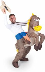 img 3 attached to Halloween Costume Must-Have: Gemmy Inflatable Cowboy Outfit With Horse Dress-Up
