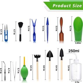 img 3 attached to 13-Piece Mini Garden Tool Set For Succulent Care And Transplanting, Ideal For Succulent Miniature Gardening Plant Maintenance, Multi-Colored Succulent Tools Kit