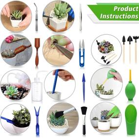 img 2 attached to 13-Piece Mini Garden Tool Set For Succulent Care And Transplanting, Ideal For Succulent Miniature Gardening Plant Maintenance, Multi-Colored Succulent Tools Kit