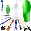 13-piece mini garden tool set for succulent care and transplanting, ideal for succulent miniature gardening plant maintenance, multi-colored succulent tools kit logo