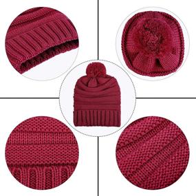 img 2 attached to Aneco Winter Knitted Beanie Stretch Women's Accessories at Scarves & Wraps