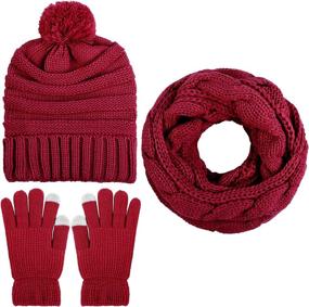 img 4 attached to Aneco Winter Knitted Beanie Stretch Women's Accessories at Scarves & Wraps