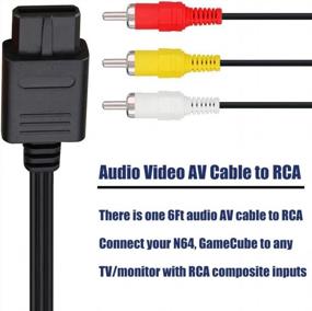 img 3 attached to 6Ft AV Cable Composite Video Cord For Nintendo 64/N64/GameCube/SNES TV Games