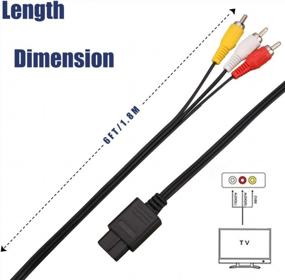 img 2 attached to 6Ft AV Cable Composite Video Cord For Nintendo 64/N64/GameCube/SNES TV Games
