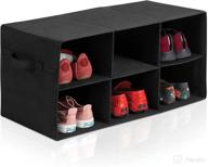 👞 effortless organization: freestanding shoe organizer with 6 big sections - no tools required, perfect for men's shoes & accessories, compact design for entryways & closets, durable & foldable логотип