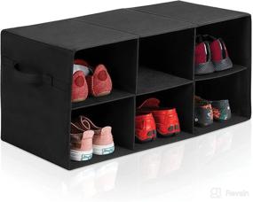 img 4 attached to 👞 Effortless Organization: Freestanding Shoe Organizer with 6 Big Sections - No Tools Required, Perfect for Men's Shoes & Accessories, Compact Design for Entryways & Closets, Durable & Foldable