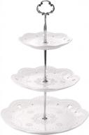 elegant 3-tier porcelain cake stand - perfect for tea parties, baby showers & weddings! logo