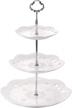 elegant 3-tier porcelain cake stand - perfect for tea parties, baby showers & weddings! logo