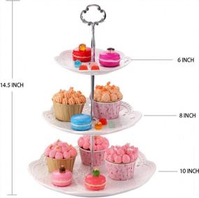 img 3 attached to Elegant 3-Tier Porcelain Cake Stand - Perfect For Tea Parties, Baby Showers & Weddings!