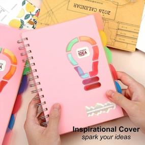 img 3 attached to CAGIE 5 Subject Notebook With Colored Tab Dividers A5 Plastic Hardcover Spiral Bound Journal Notebook For Women 210 Pages Wide Ruled | Ideal For Note Taking, School Supplies | 6.2" X 8.2", Pink