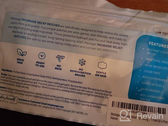 img 1 attached to Medagel Migraine Relief Patch: Cooling Hydrogel Patches For Headache, Fever & Hormone Relief - Pack Of 4 Patches - Made In USA review by Steve Cypert