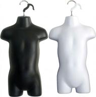 black toddler + white toddler hollow back mannequin torso set & hanging hook logo