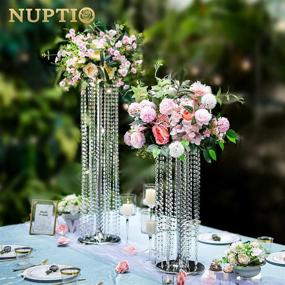 img 2 attached to Nuptio Crystal Silver Flower Vase Stand - Elegant Wedding Centerpiece Decoration For Party Tables