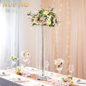 img 3 attached to Nuptio Crystal Silver Flower Vase Stand - Elegant Wedding Centerpiece Decoration For Party Tables