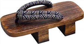 img 3 attached to Аутентичные японские сандалии Geta для мужчин - деревянные сабо с традиционными элементами платформы с двумя зубьями - идеально подходят для пляжа и путешествий