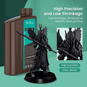 img 1 attached to Биоразлагаемая смола для 3D-принтеров SUNLU: быстрое отверждение, экологичность, низкая усадка, 1 кг черного цвета для 3D-печати LCD/DLP/SLA