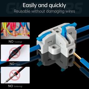 img 3 attached to Легко разделяйте и соединяйте провода с помощью 3-контактных Т-образных разъемов GKEEMARS — 20 шт. синего цвета, для цепей 24–12 AWG