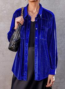 img 2 attached to Chic And Comfortable: Zeagoo'S Oversized Velvet Blazer Shirt For Women