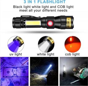 img 3 attached to DARKBEAM UV 365Nm Flashlight USB & Magnet Rechargeable Wood'S Lamp LED Ultraviolet Blacklight 1200 Lumens, Red COB Work Light With Clip, Detector For Pet Ringworm Urine Stains, Maintenance, Emergency